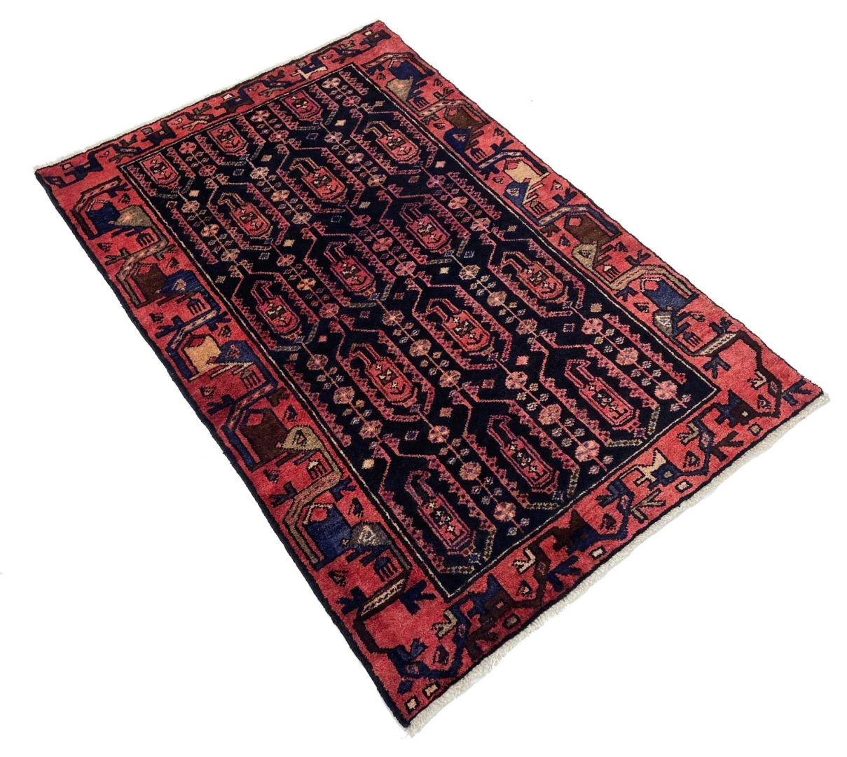 Hamadan Perserteppich 154 × 102 cm aus Wolle, handgeknüpft