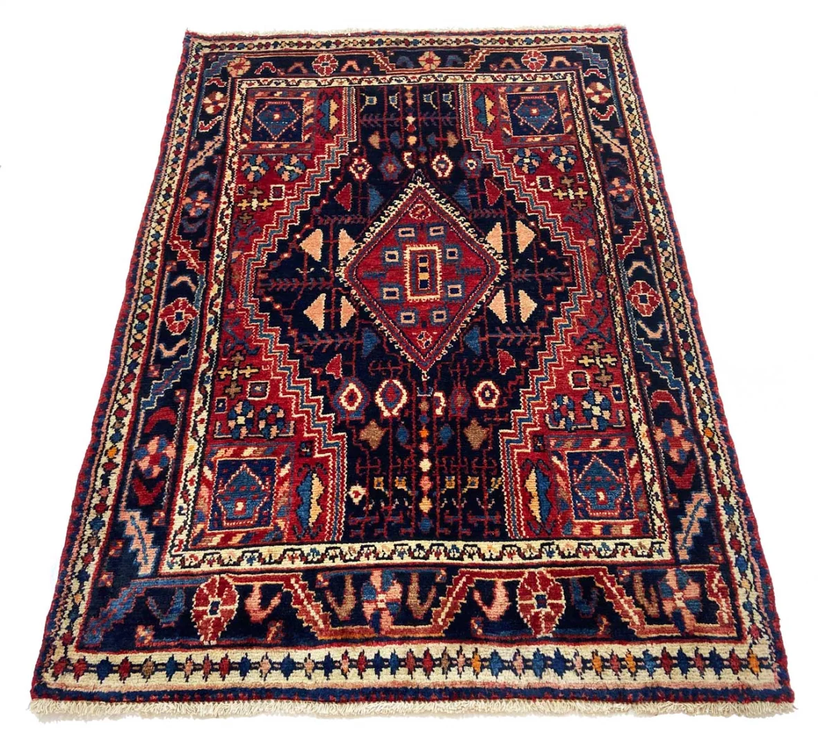 Handgeknüpfter Hamadan Perserteppich, 160 × 111 cm, Wolle
