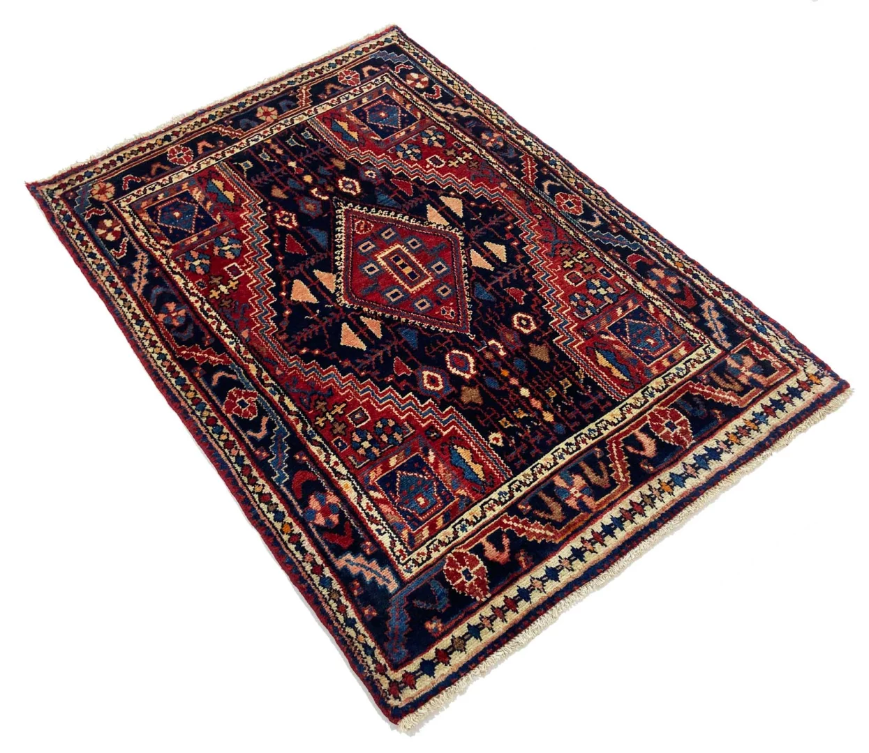 Handgeknüpfter Hamadan Perserteppich, 160 × 111 cm, Wolle