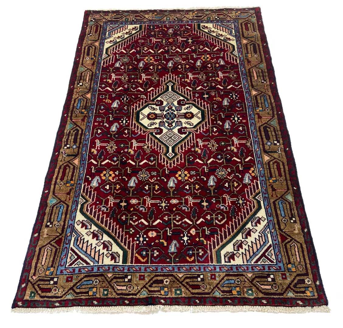Hamadan Perserteppich 162 × 101 cm aus Wolle, handgeknüpft