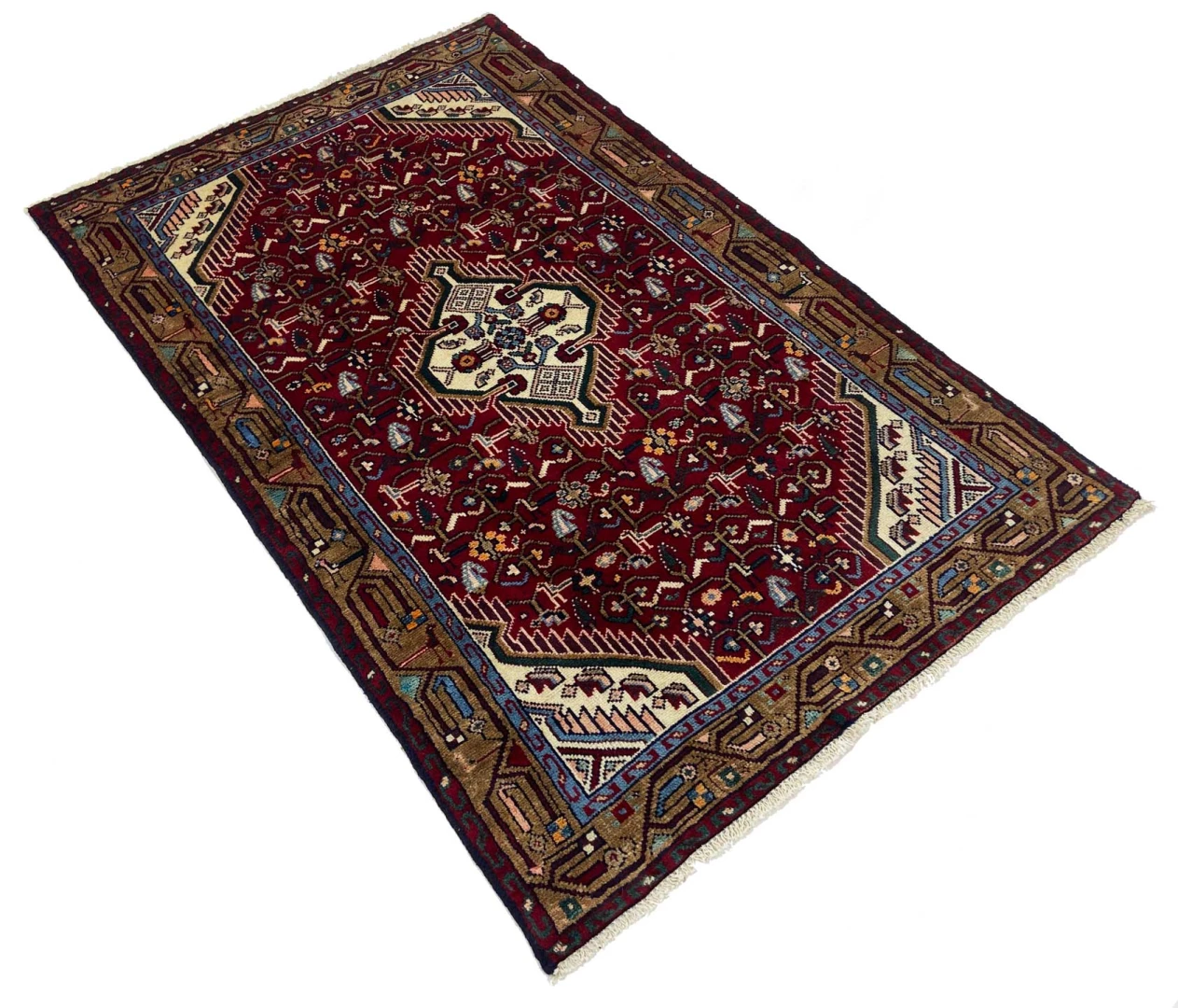 Hamadan Perserteppich 162 × 101 cm aus Wolle, handgeknüpft