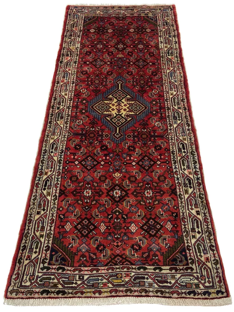 Handgeknüpfter Hamadan Perserteppich, 188 × 76 cm, Wolle