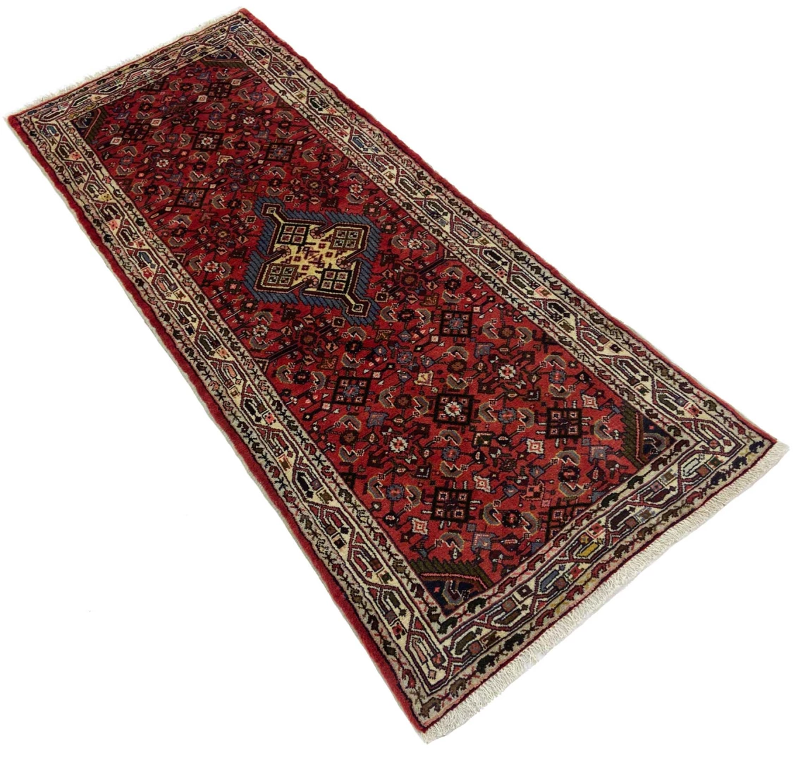 Handgeknüpfter Hamadan Perserteppich, 188 × 76 cm, Wolle