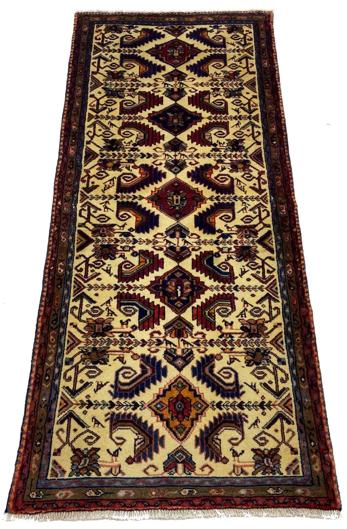 Hamadan Perserteppich 191 × 79 cm aus Wolle, handgeknüpft
