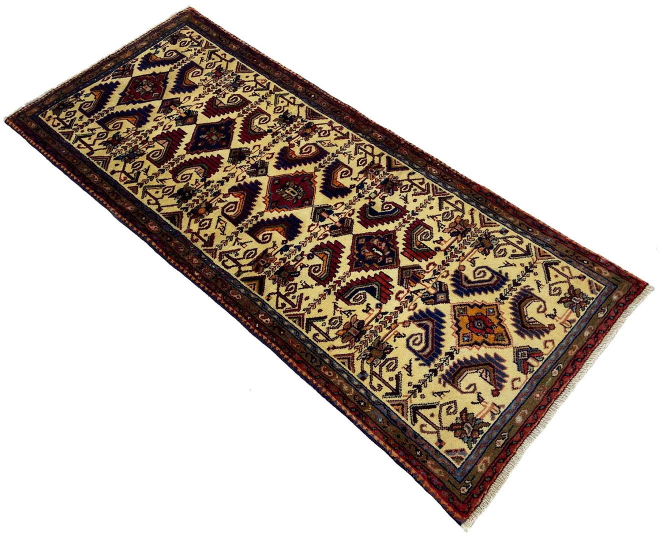 Hamadan Perserteppich 191 × 79 cm aus Wolle, handgeknüpft