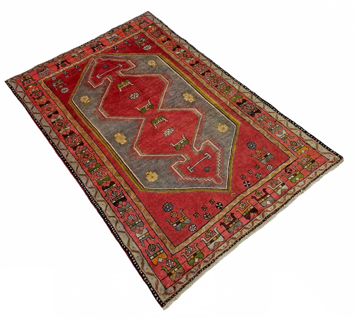 Handgeknüpfter Hamadan Perserteppich, 199 × 131 cm, Wolle
