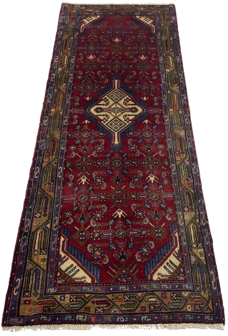 Handgeknüpfter Hamadan Perserteppich, 199 × 76 cm, Wolle