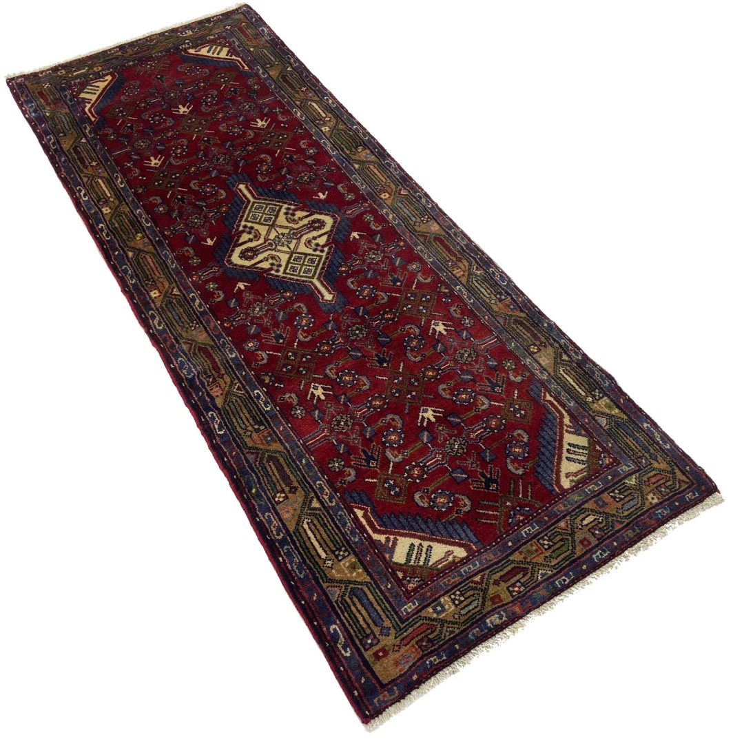 Handgeknüpfter Hamadan Perserteppich, 199 × 76 cm, Wolle