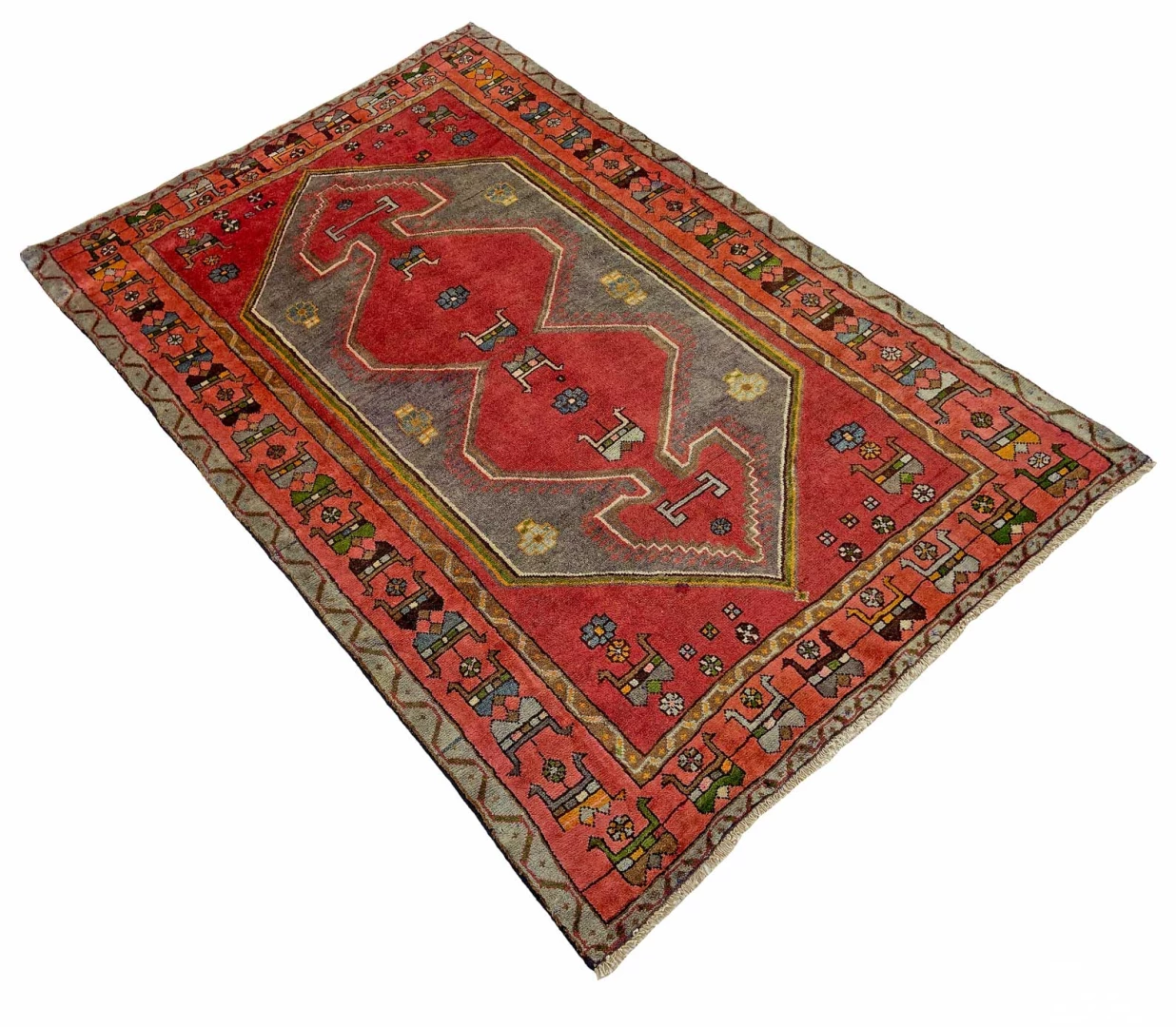 Handgeknüpfter Hamadan Perserteppich, 202 × 131 cm, Wolle