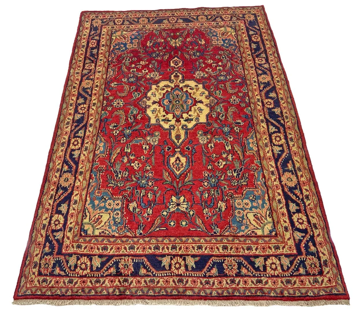Hamadan Perserteppich 207 × 134 cm aus Wolle, handgeknüpft