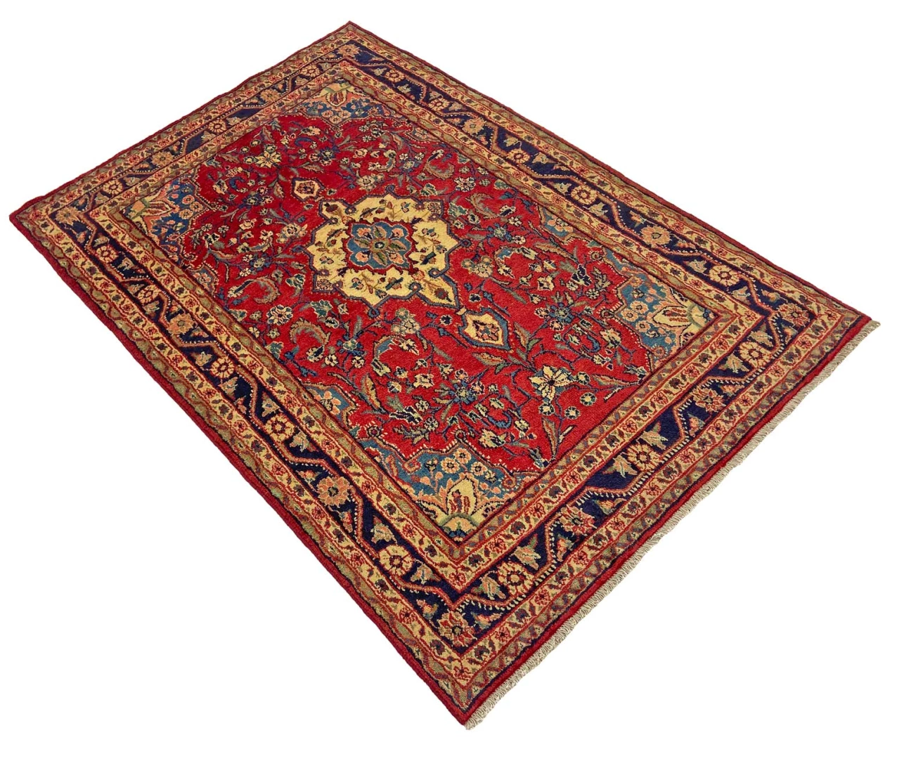 Hamadan Perserteppich 207 × 134 cm aus Wolle, handgeknüpft