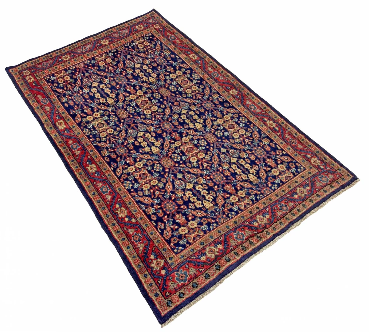 Handgeknüpfter Hamadan Perserteppich, 209 × 133 cm, Wolle