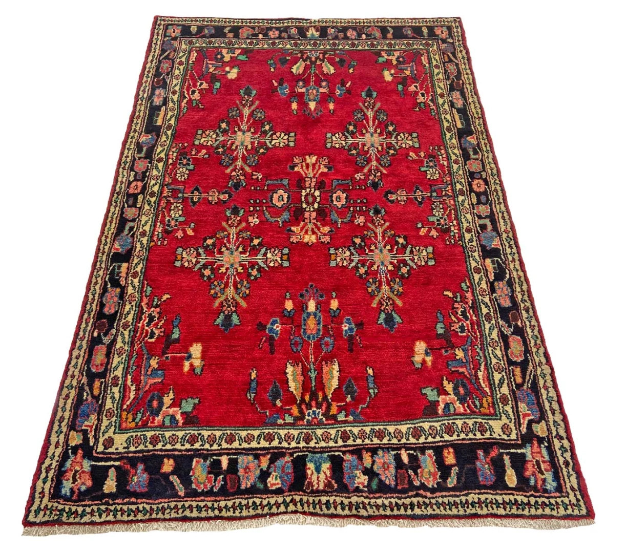 Hamadan Perserteppich 210 × 135 cm aus Wolle, handgeknüpft