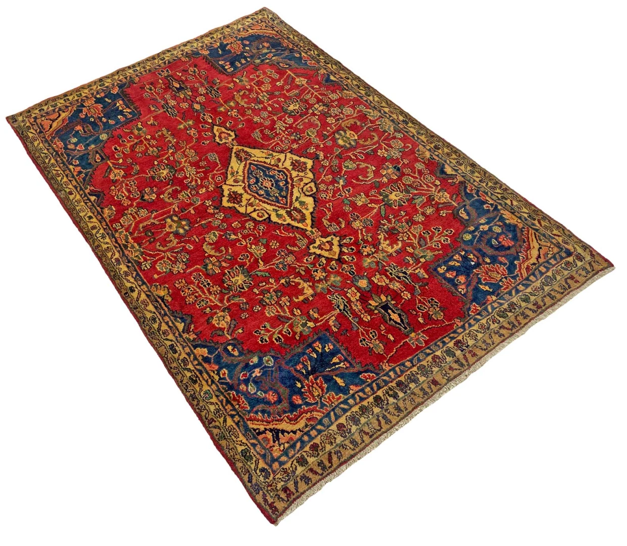 Handgeknüpfter Hamadan Perserteppich, 210 × 141 cm, Wolle