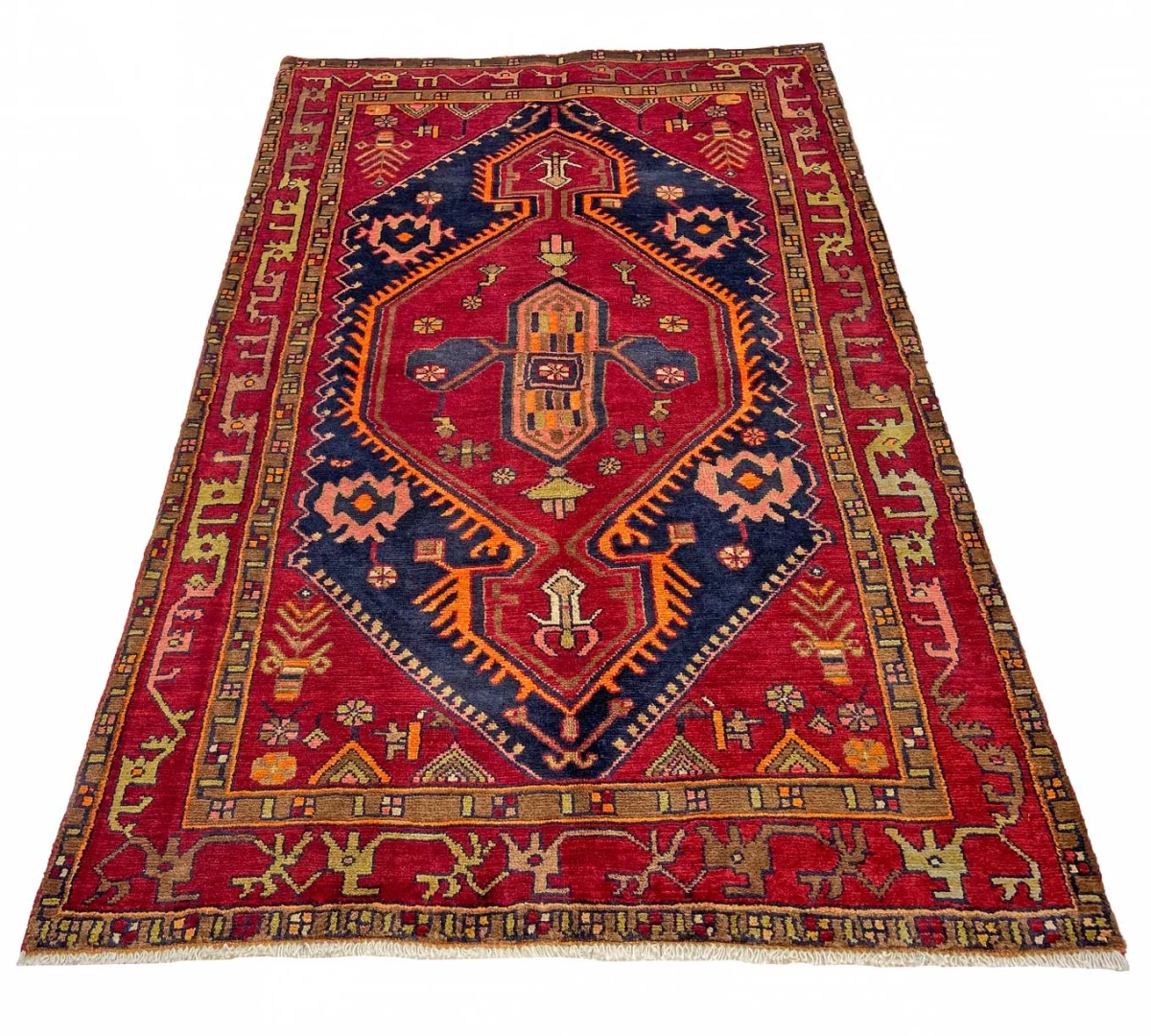 Handgeknüpfter Hamadan Perserteppich 212 × 135 cm