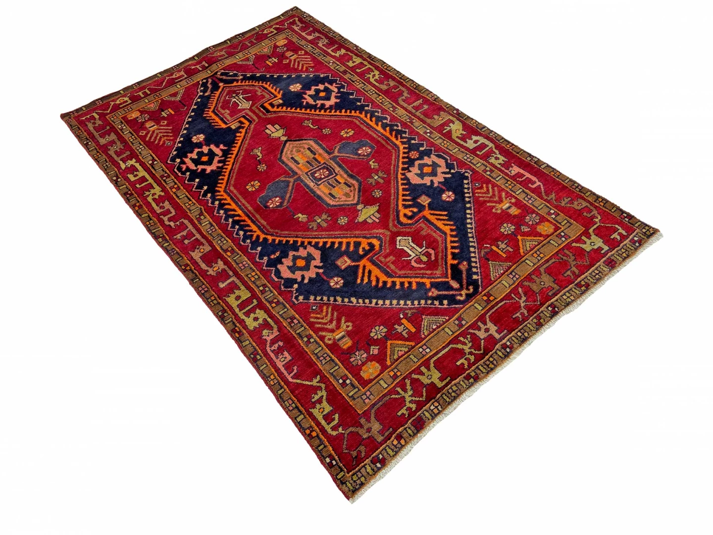 Handgeknüpfter Hamadan Perserteppich 212 × 135 cm
