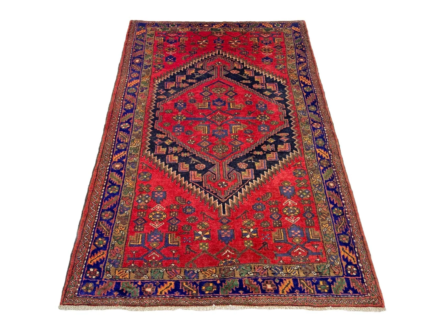 Handgeknüpfter Hamadan Perserteppich, 212 × 140 cm, Wolle