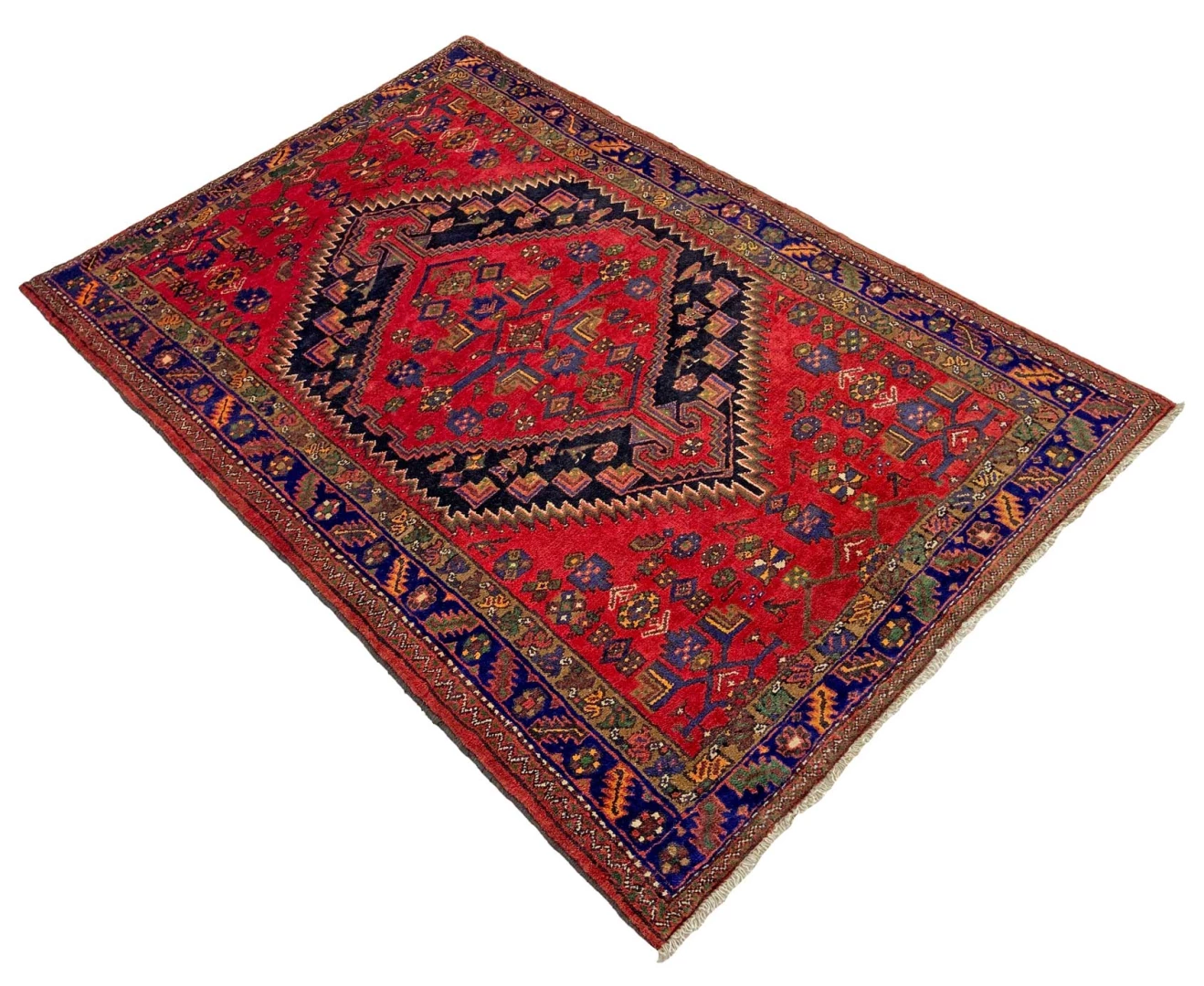 Handgeknüpfter Hamadan Perserteppich, 212 × 140 cm, Wolle