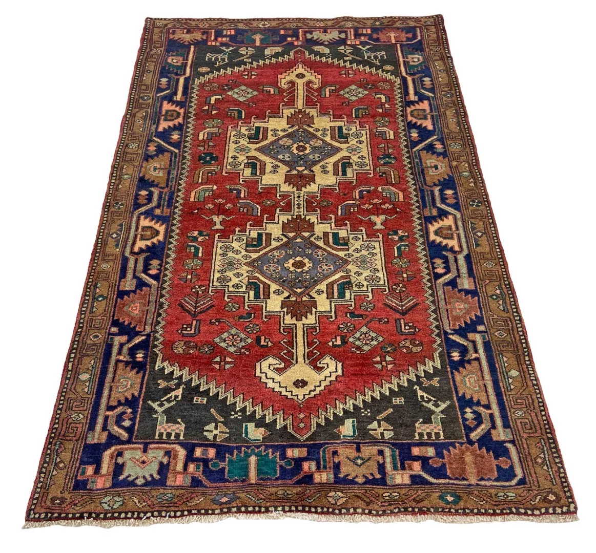 Hamadan Perserteppich 218 × 137 cm aus Wolle, handgeknüpft