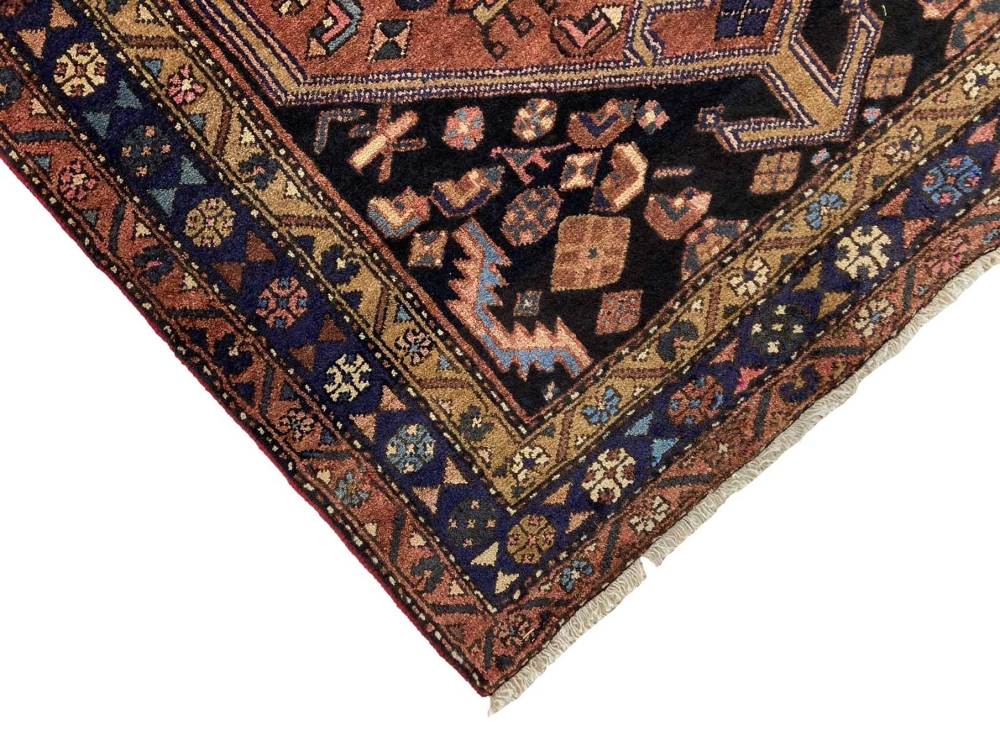 Handgeknüpfter Hamadan Perserteppich, 219 × 135 cm, Wolle