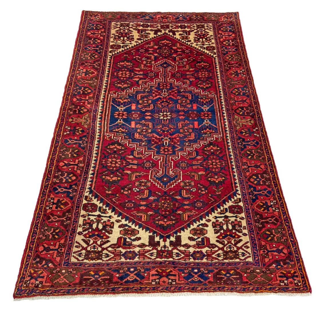 Handgeknüpfter Hamadan Perserteppich, 219 × 131 cm, Wolle