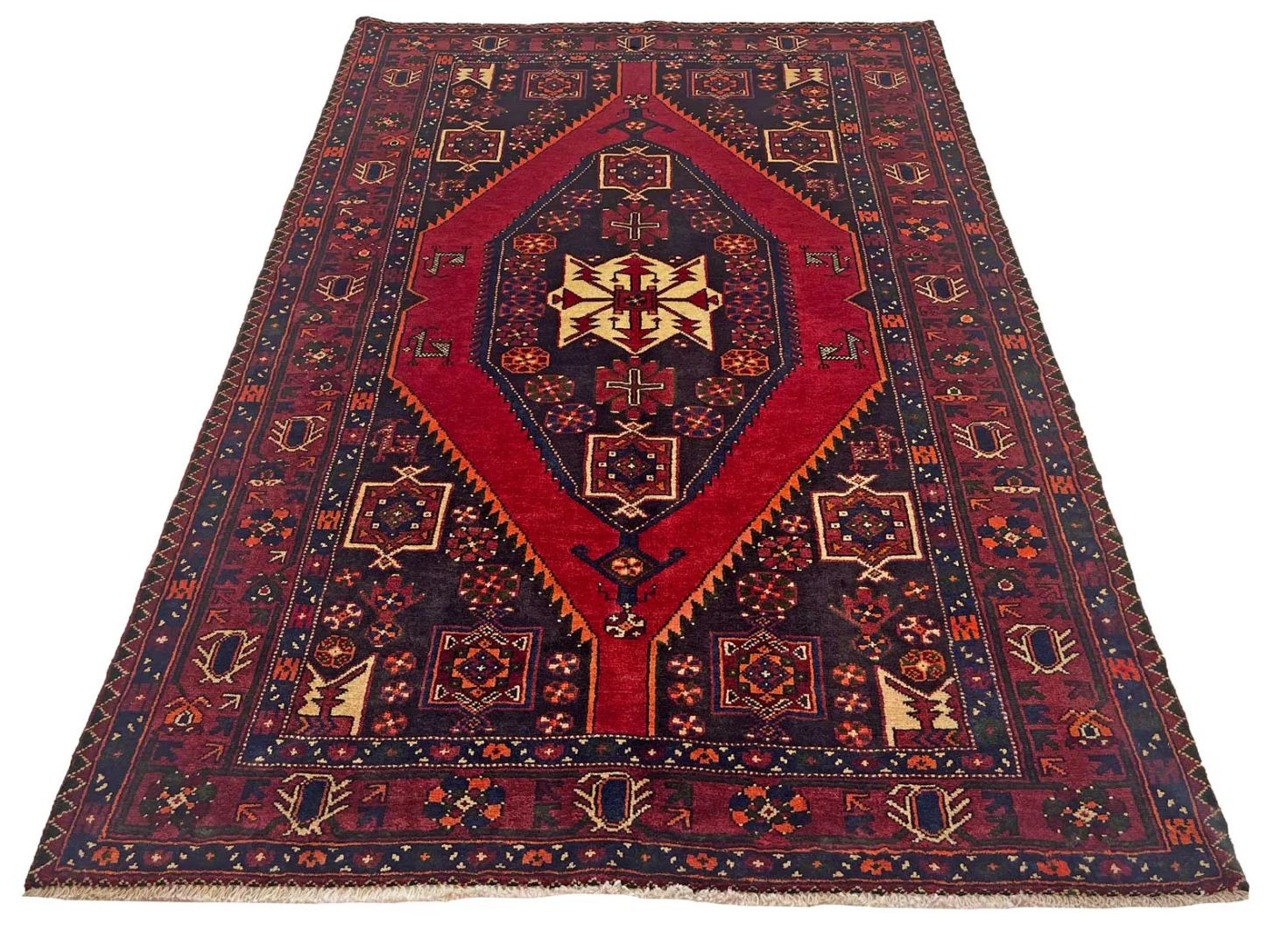 Handgeknüpfter Hamadan Perserteppich, 219 × 146 cm, Wolle