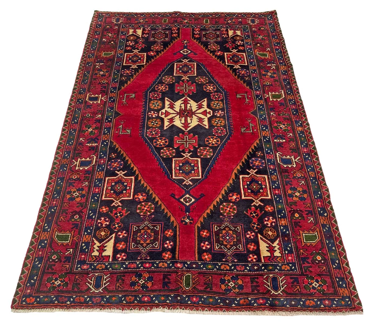 Handgeknüpfter Hamadan Perserteppich 222 × 141 cm