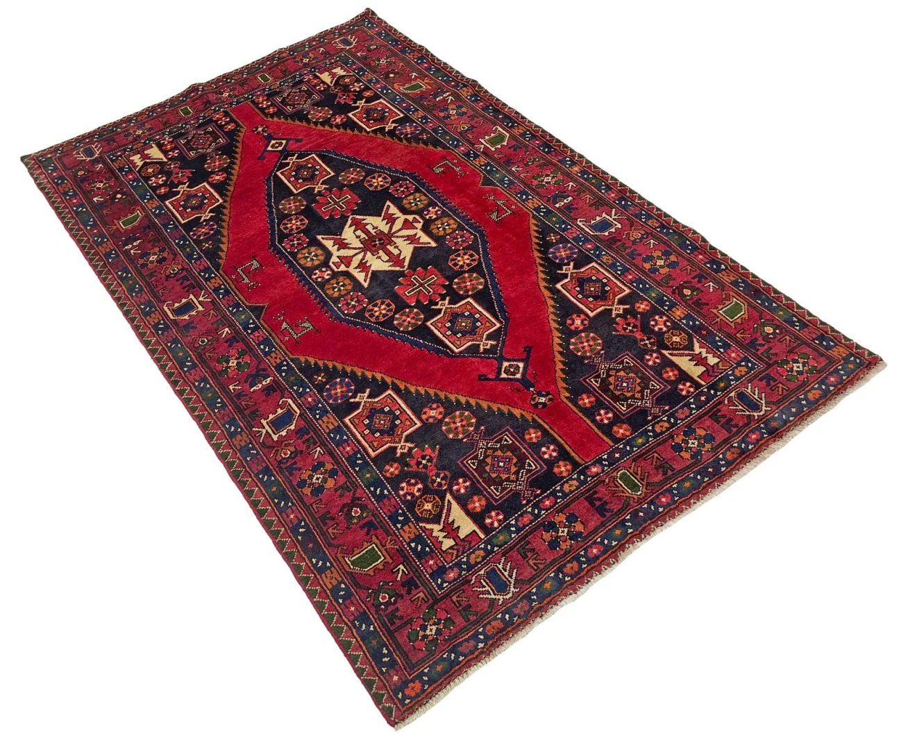 Handgeknüpfter Hamadan Perserteppich 222 × 141 cm