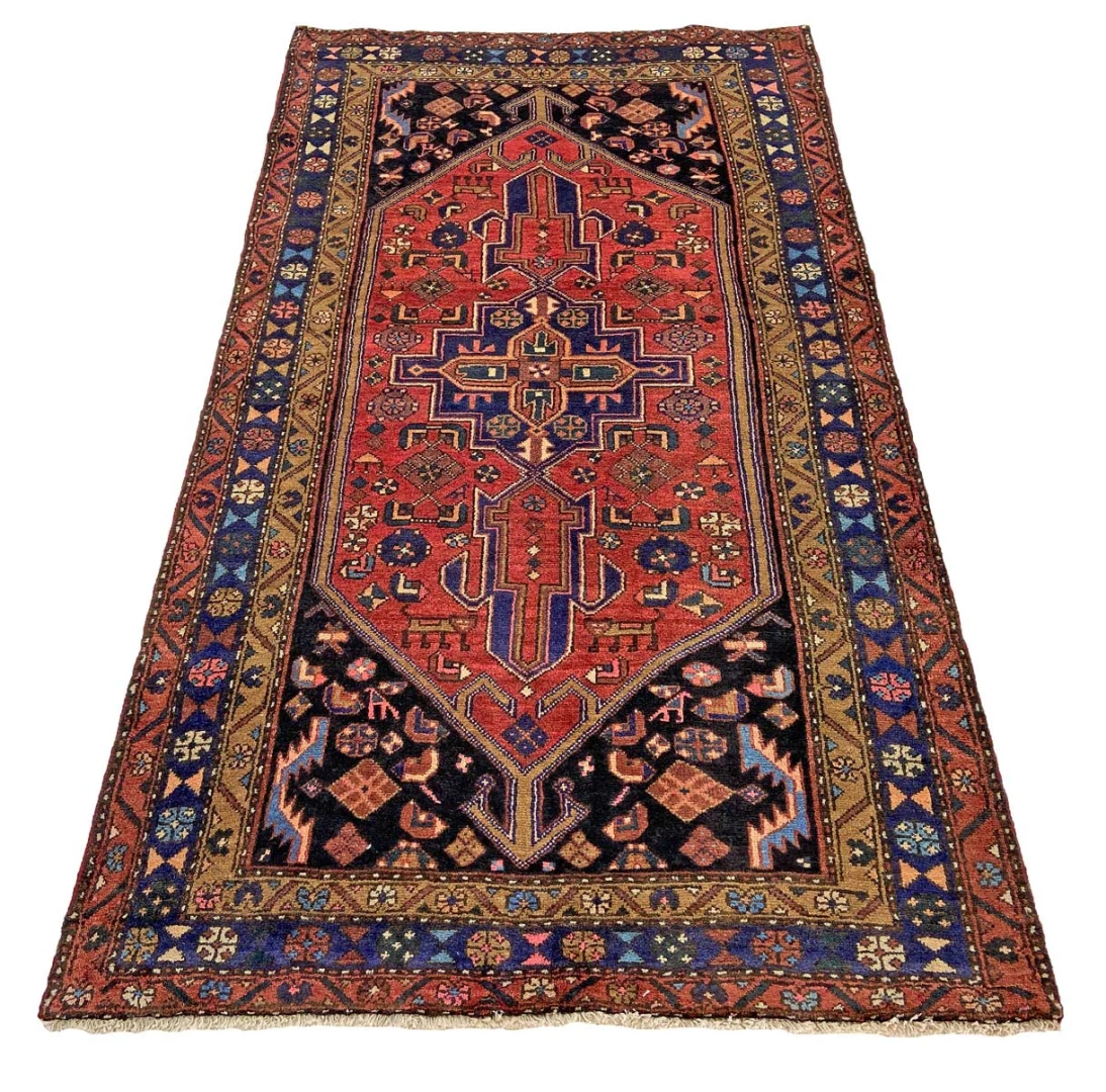 Handgeknüpfter Hamadan Perserteppich 227 × 128 cm