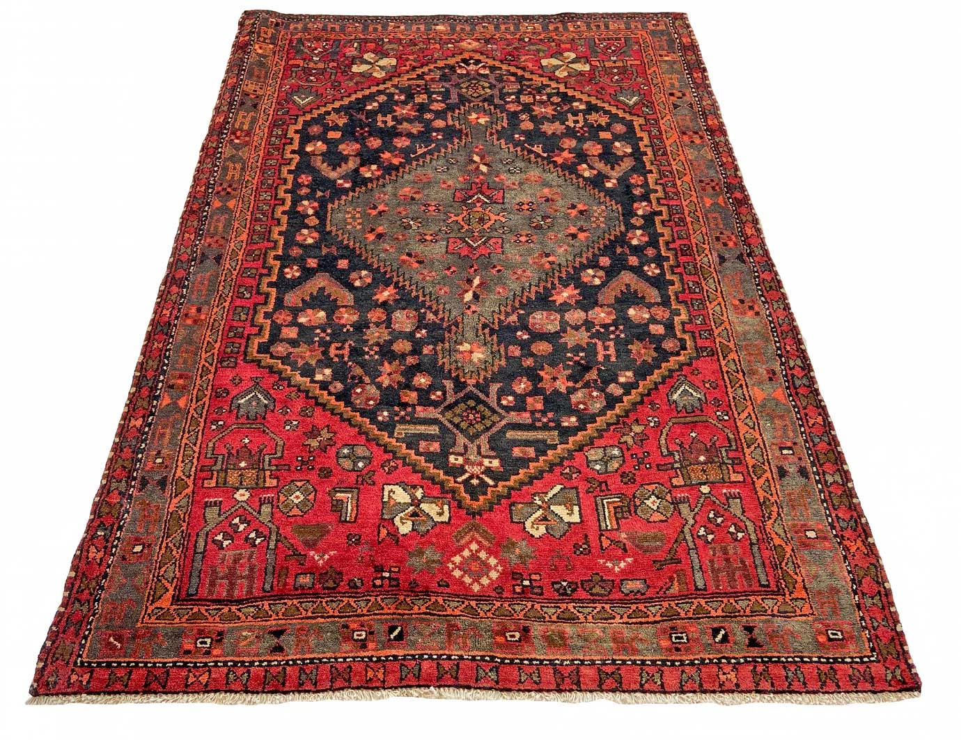 Hamadan Perserteppich 228 × 154 cm aus Wolle, handgeknüpft