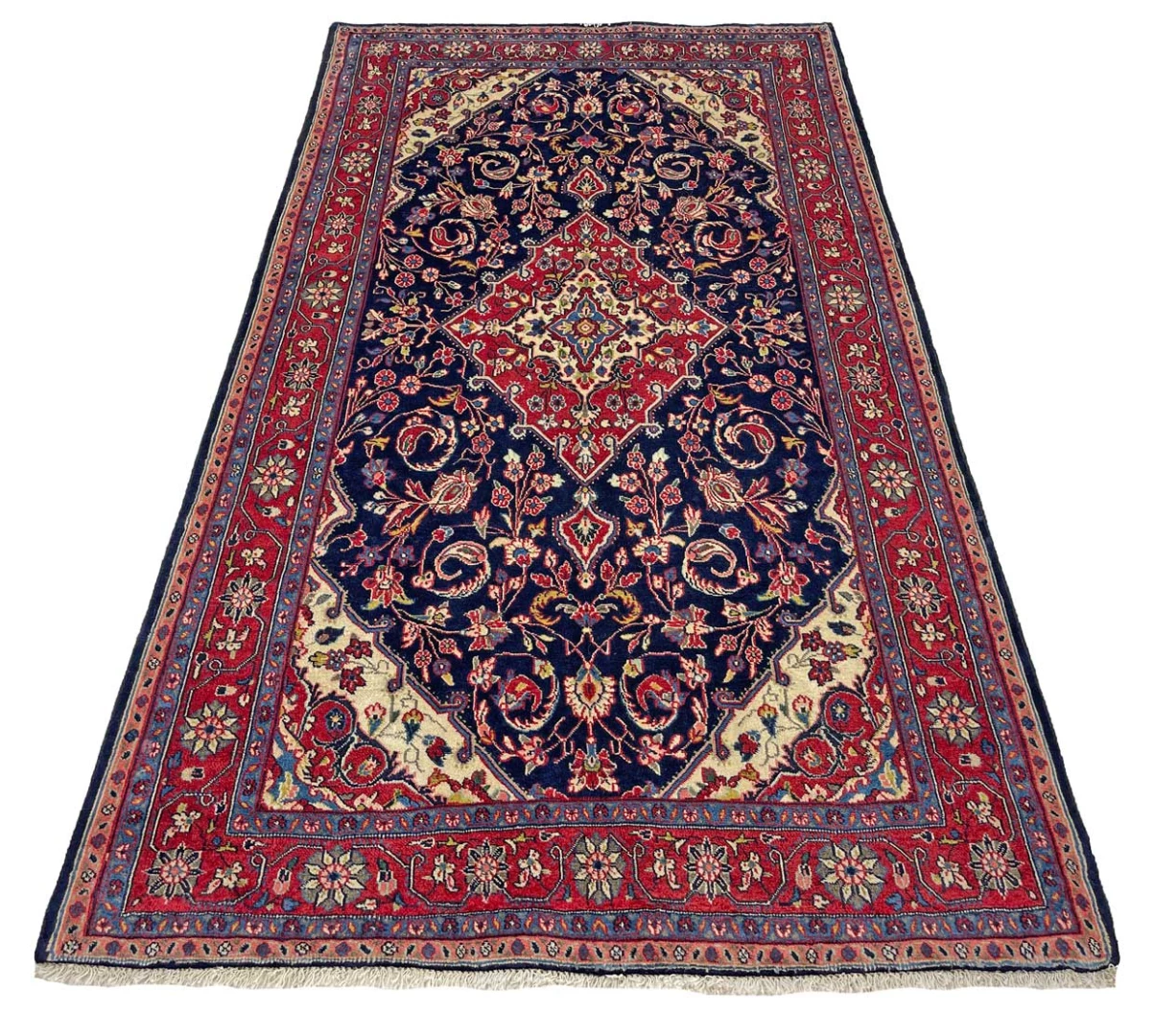 Handgeknüpfter Hamadan Perserteppich, 234 × 131 cm, Wolle