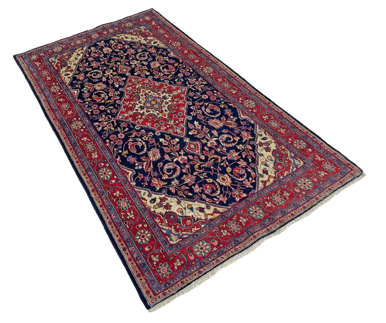 Handgeknüpfter Hamadan Perserteppich, 234 × 131 cm, Wolle
