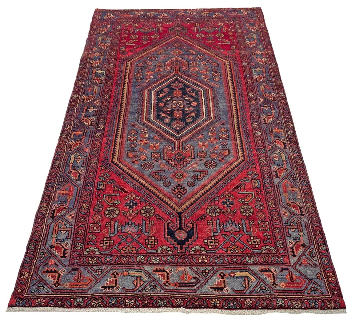 Hamadan Perserteppich 237 × 131 cm aus Wolle, handgeknüpft