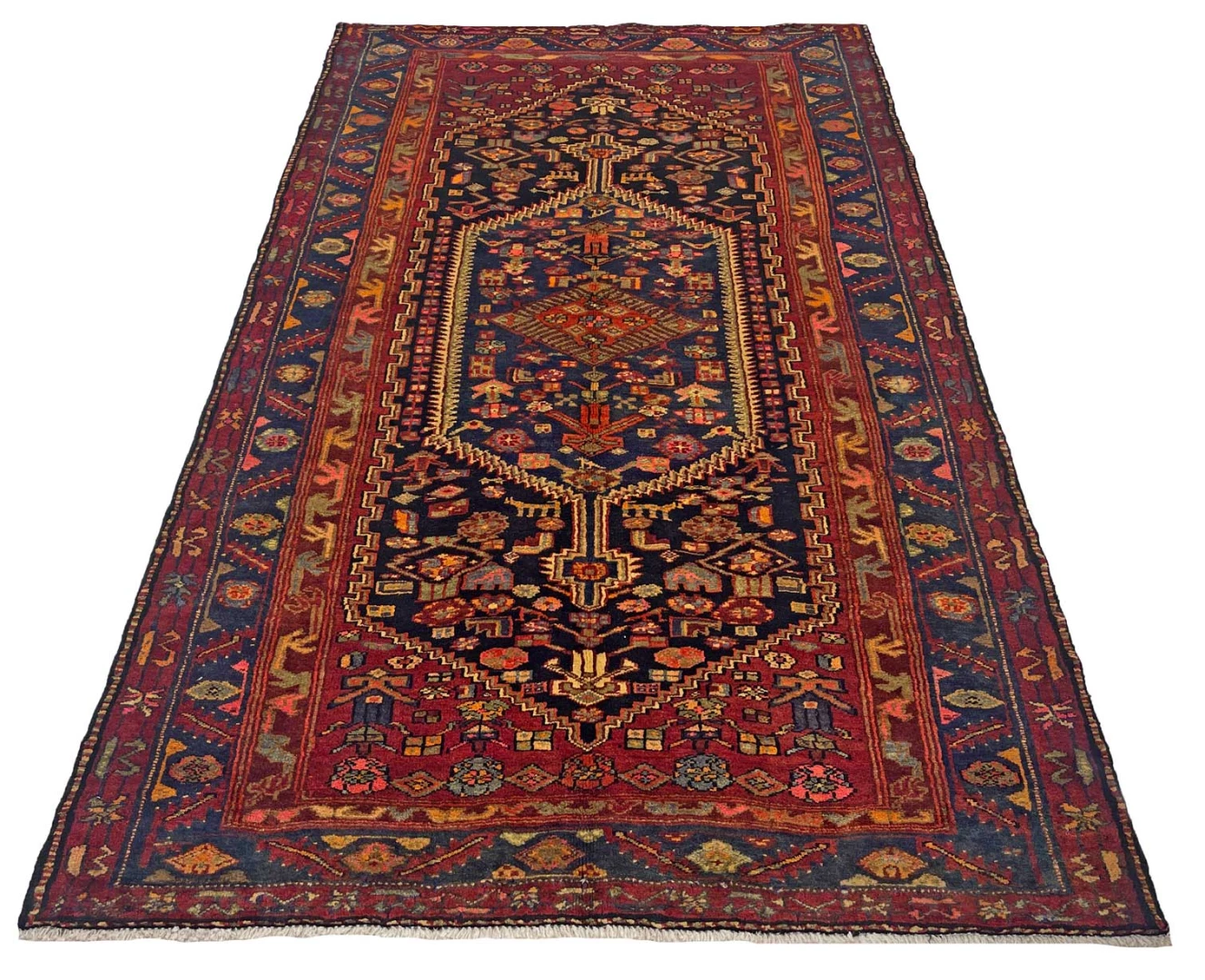 Handgeknüpfter Hamadan Perserteppich 246 × 145 cm