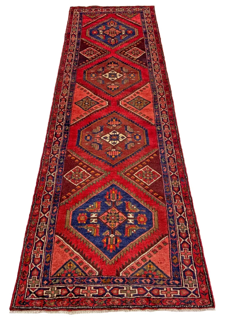 Handgeknüpfter Hamadan Perserteppich 297 × 101 cm