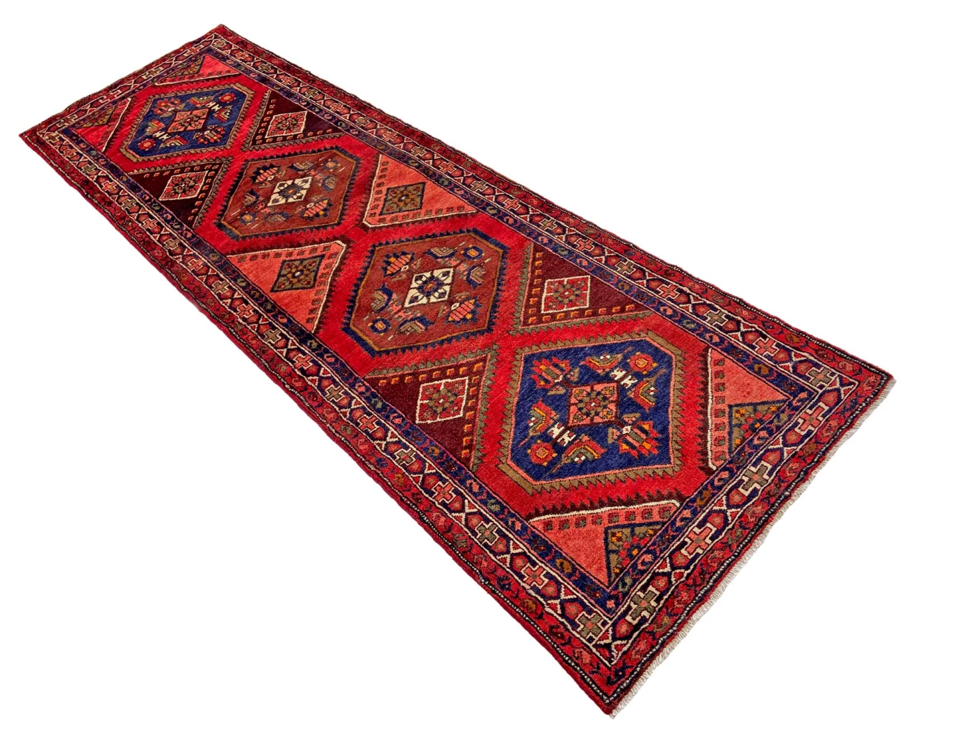 Handgeknüpfter Hamadan Perserteppich 297 × 101 cm