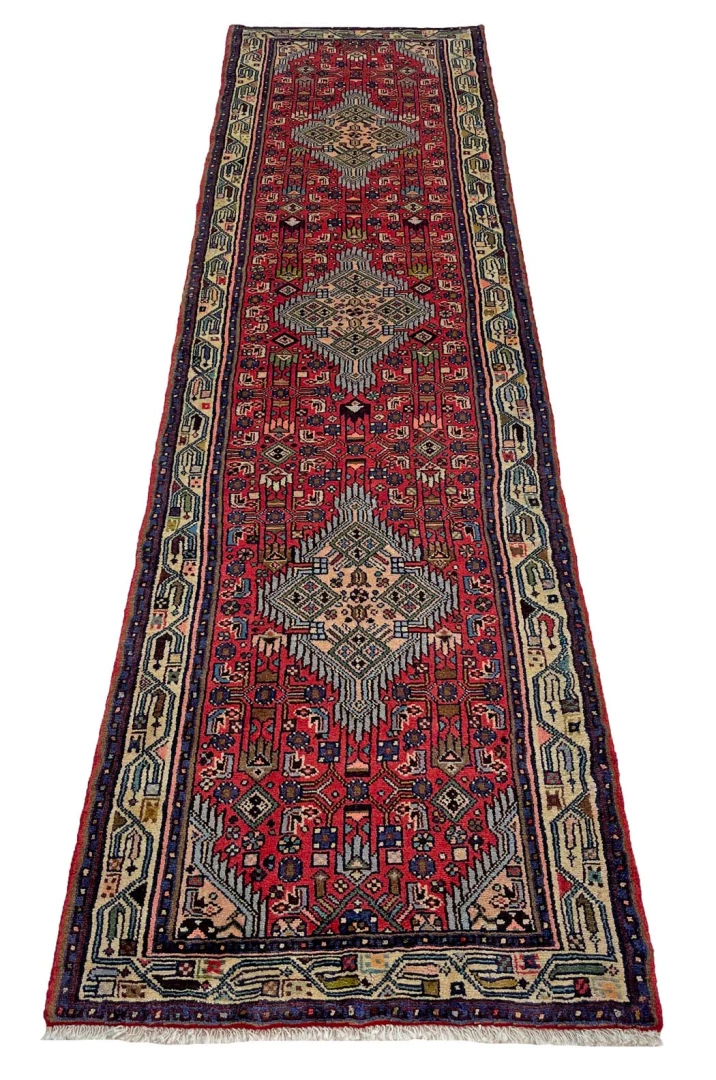 Handgeknüpfter Hamadan Perserteppich 297 × 78 cm