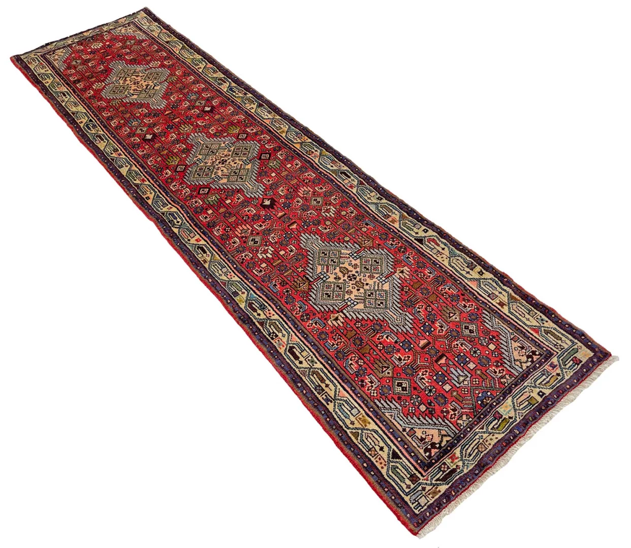 Handgeknüpfter Hamadan Perserteppich 297 × 78 cm