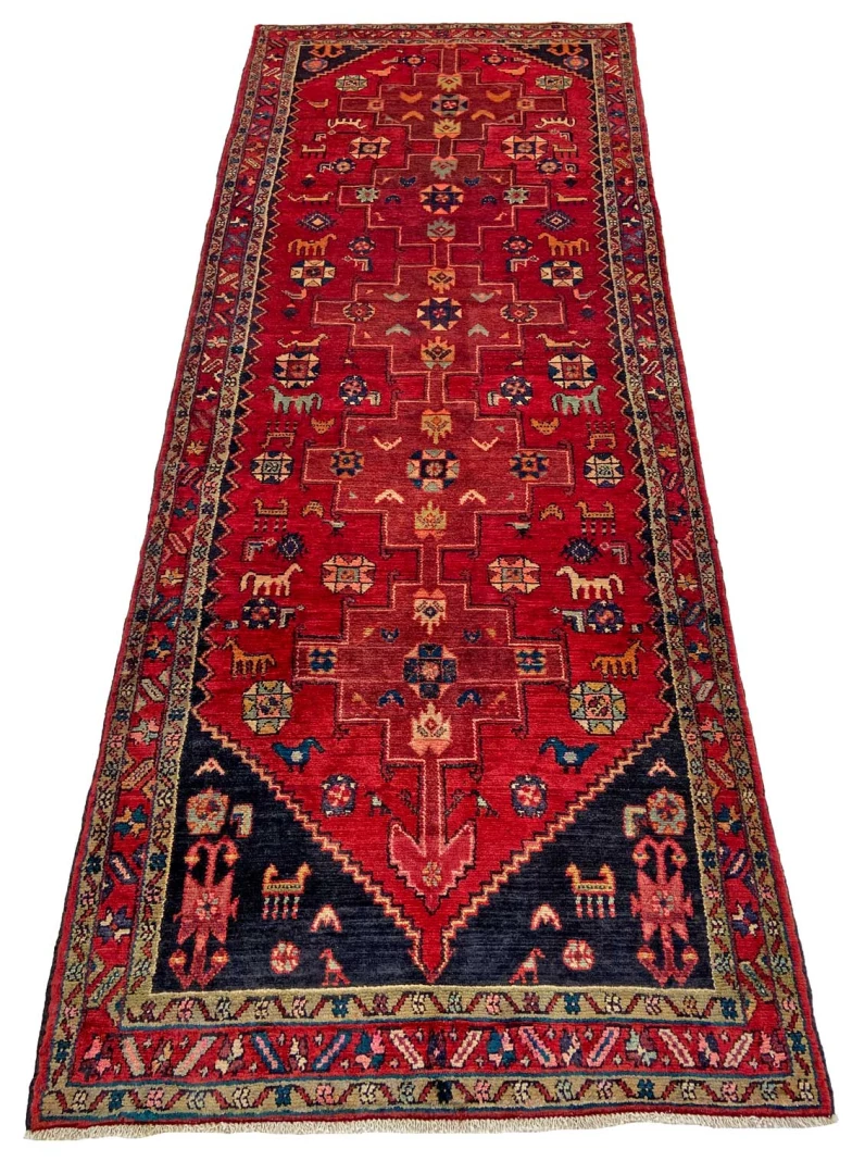Handgeknüpfter Hamadan Perserteppich 304 × 113 cm