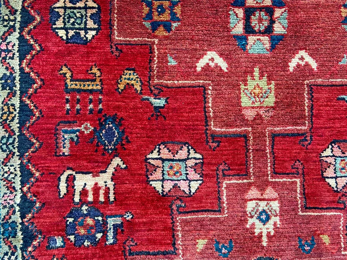 Handgeknüpfter Hamadan Perserteppich 304 × 113 cm