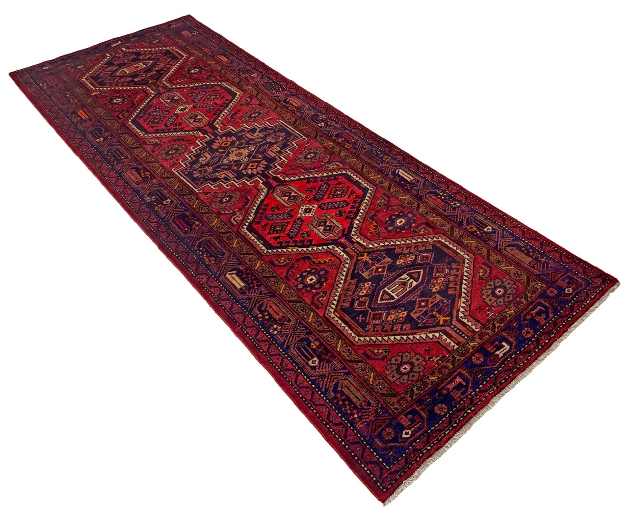Handgeknüpfter Hamadan Perserteppich 319 × 124 cm
