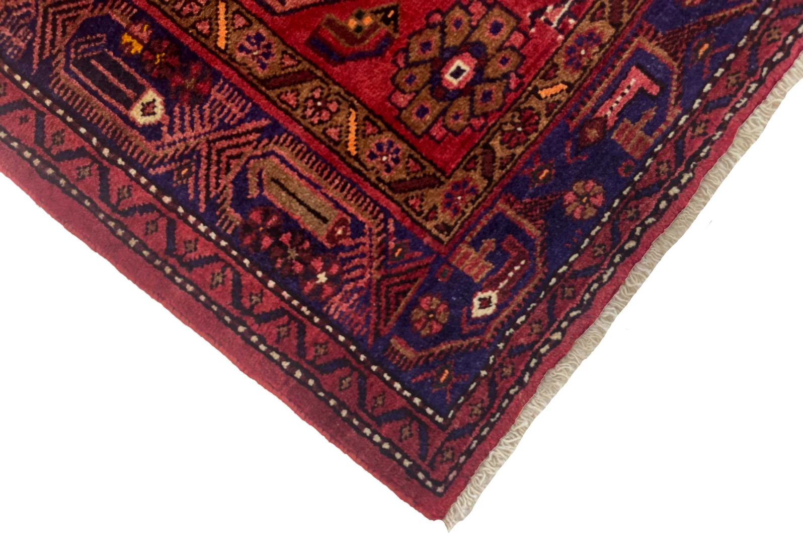 Handgeknüpfter Hamadan Perserteppich 319 × 124 cm