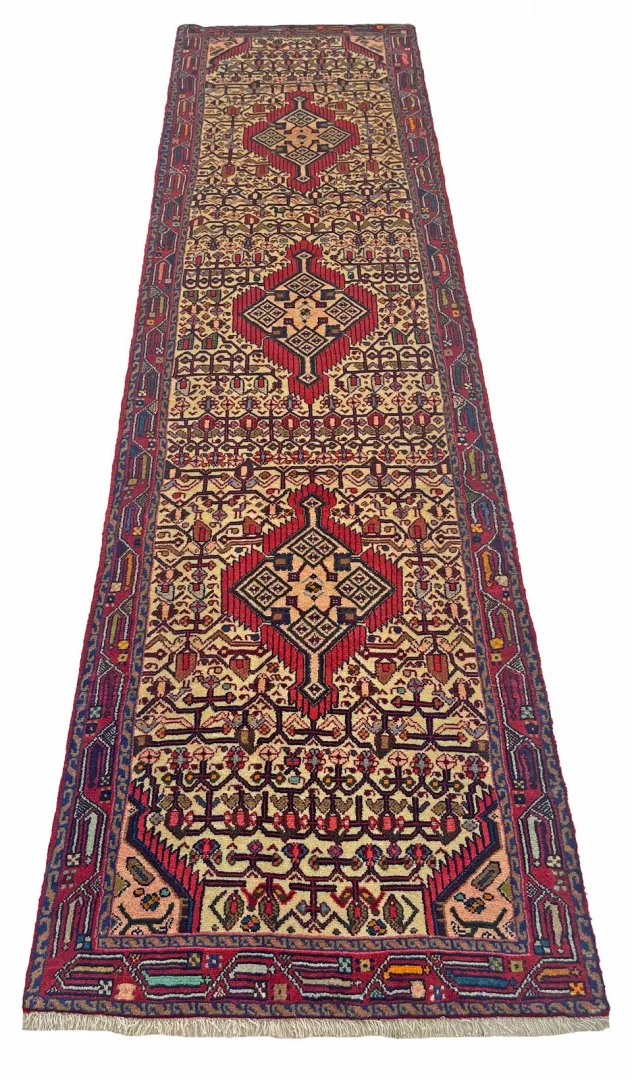 Hamadan Perserteppich 320 × 84 cm aus Wolle, handgeknüpft