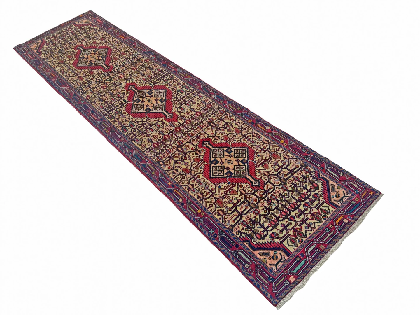 Hamadan Perserteppich 320 × 84 cm aus Wolle, handgeknüpft