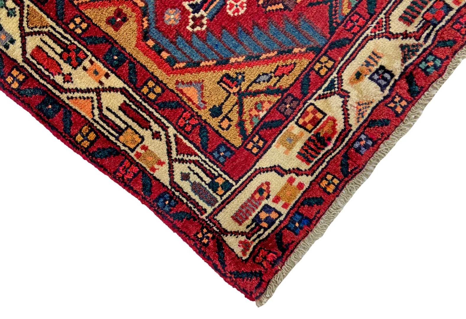 Handgeknüpfter Hamadan Perserteppich, 338 × 78 cm, Wolle