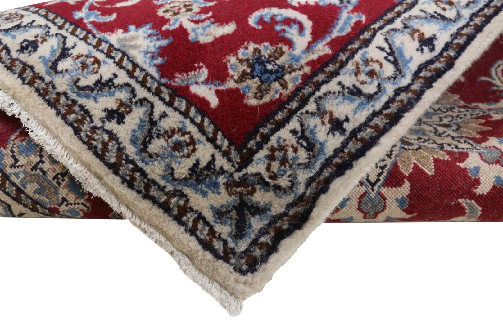 Handgeknüpfter Nain Perserteppich, 197 × 79 cm, Wolle & Seide