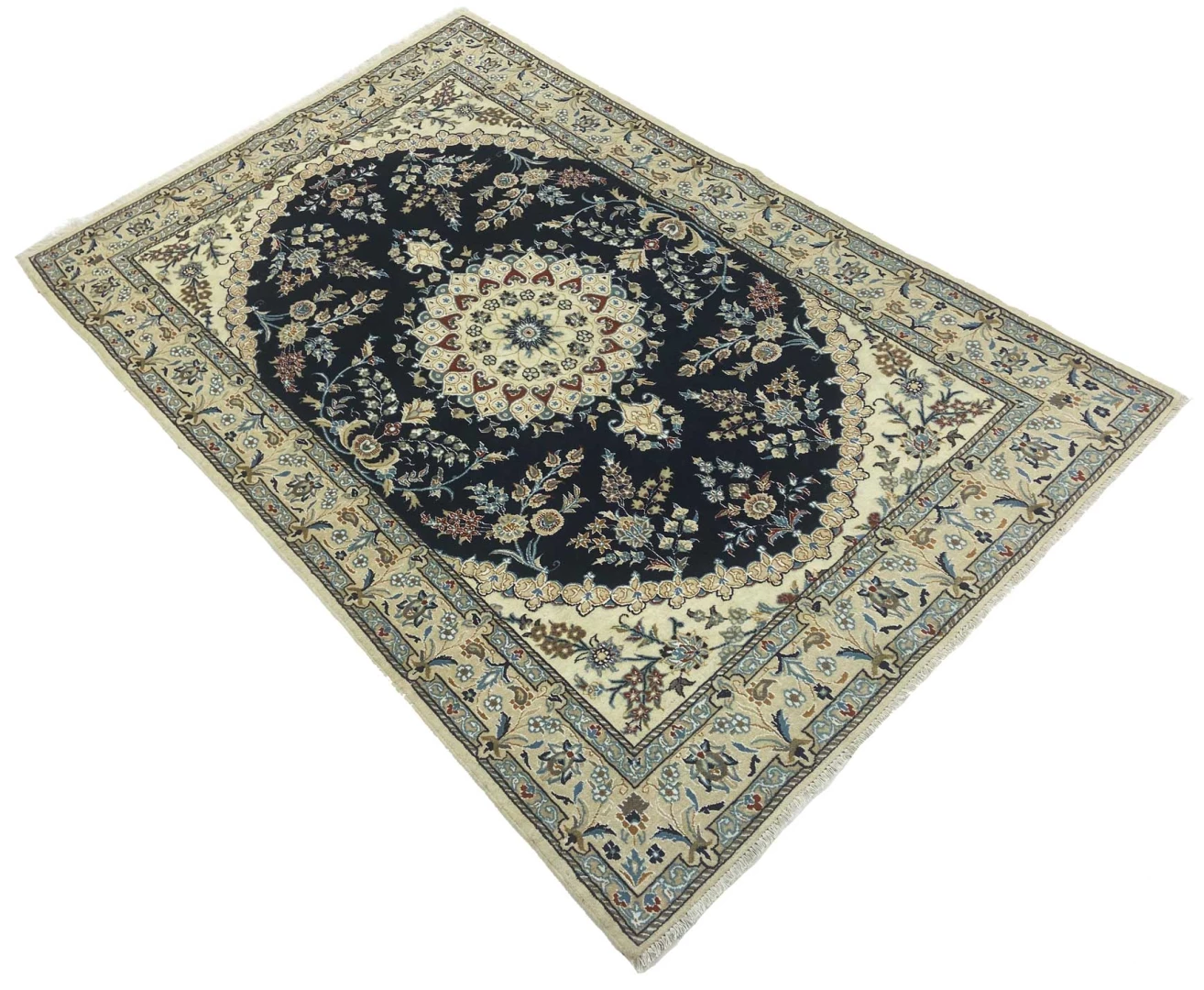 Nain Perserteppich 198 × 124 cm aus Wolle, handgeknüpft