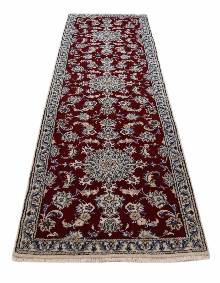 nain-teppich-299-x-78-cm-9-lah-floral-handgeknupft-perserteppich-1 Handgeknüpfter Nain Perserteppich, 299 × 78 cm, Wolle & Seide