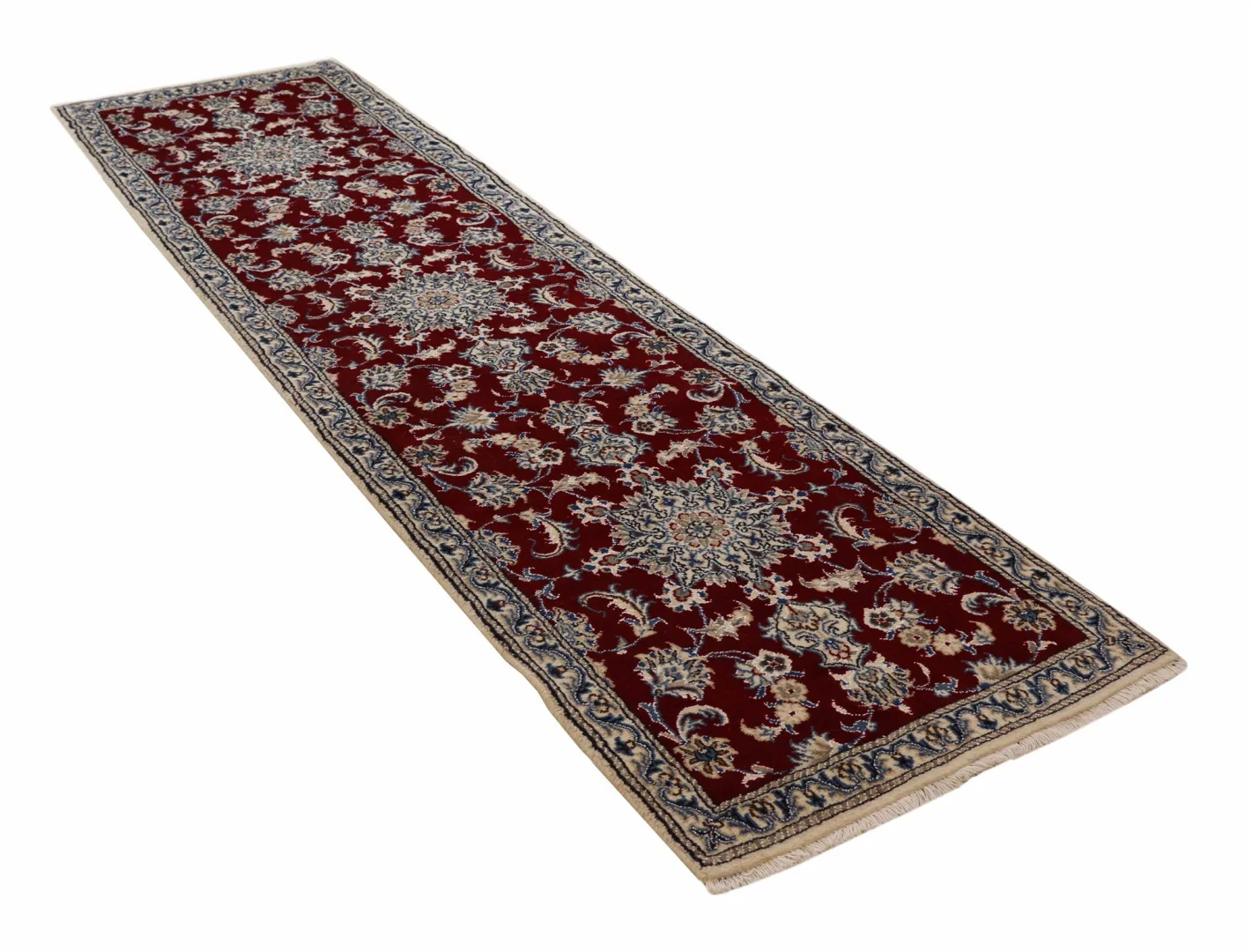 nain-teppich-299-x-78-cm-9-lah-floral-handgeknupft-perserteppich-2 Handgeknüpfter Nain Perserteppich, 299 × 78 cm, Wolle & Seide