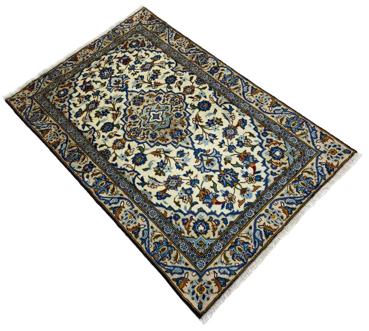 Handgeknüpfter Kashan Perserteppich, 137 × 91 cm, Wolle
